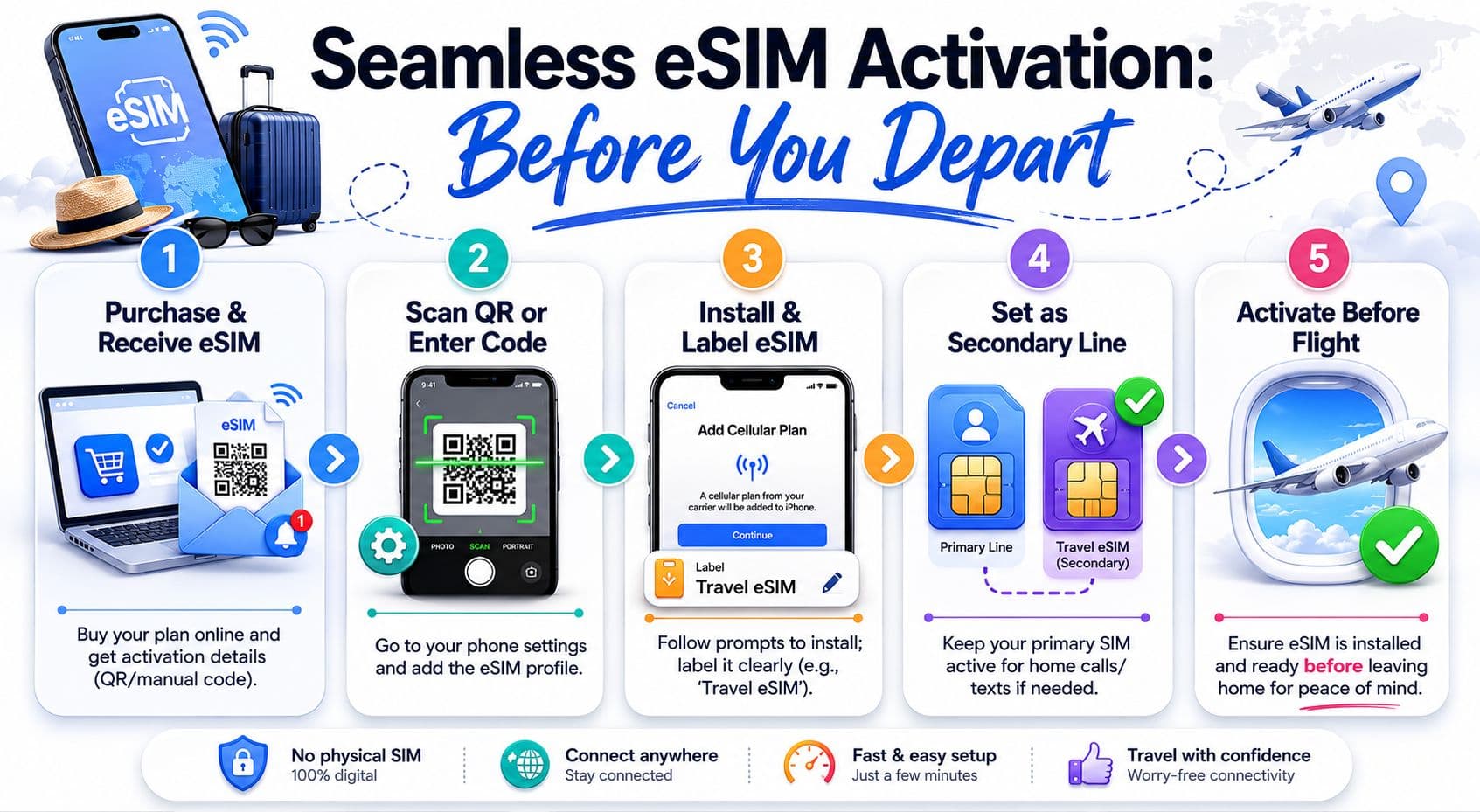 Step-by-Step eSIM Activation Before You Fly